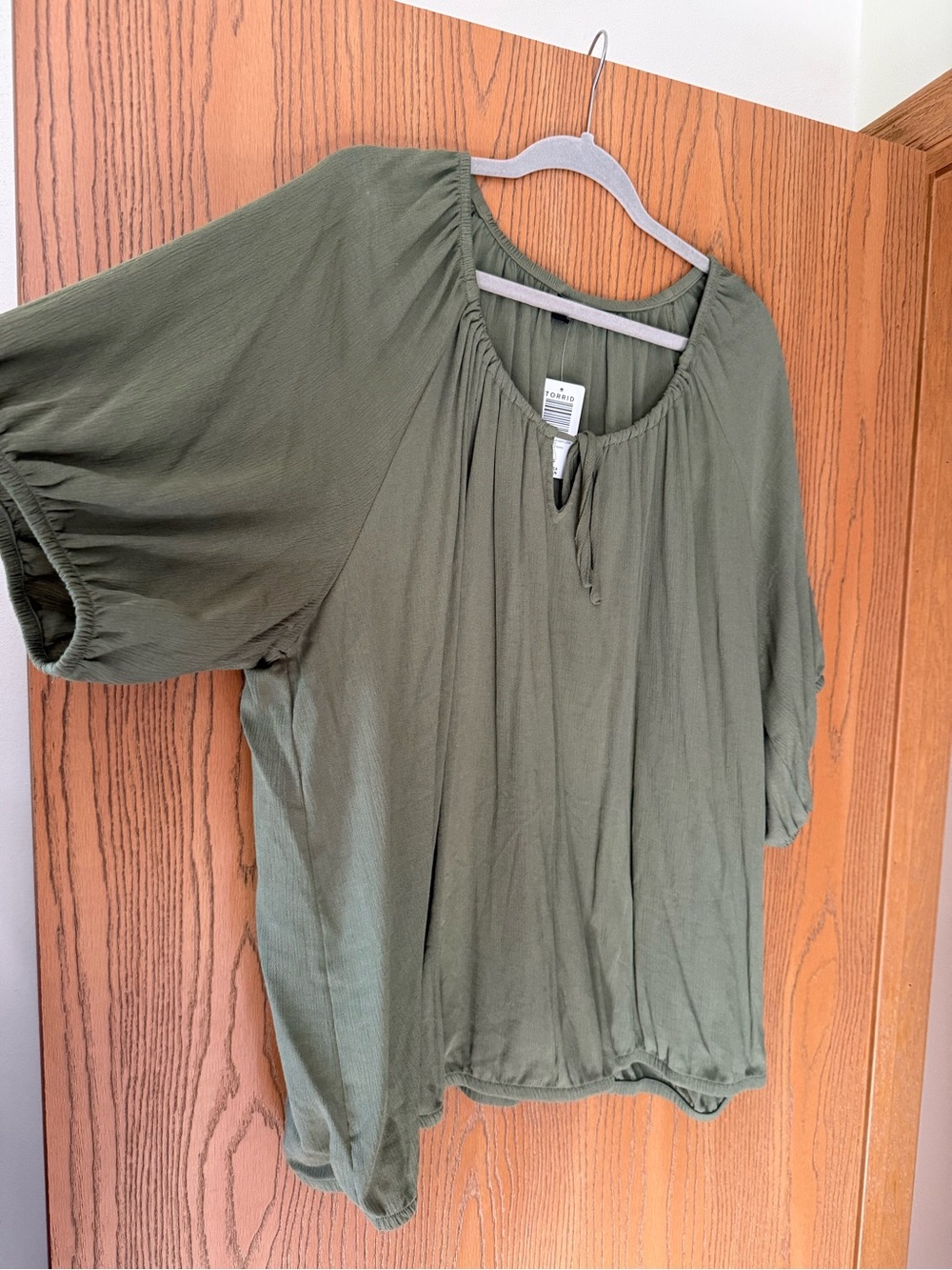 torrid Olive Peasant Tunic Top